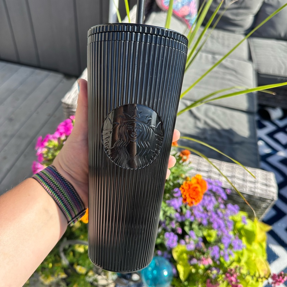 Starbucks Black Ribbed Tumbler